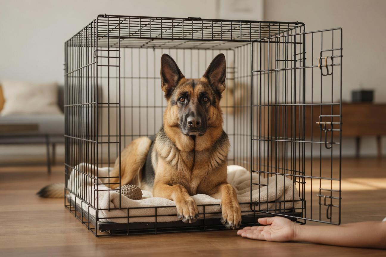 Nauka klatkowa owczarka niemieckiego – plusy i minusy