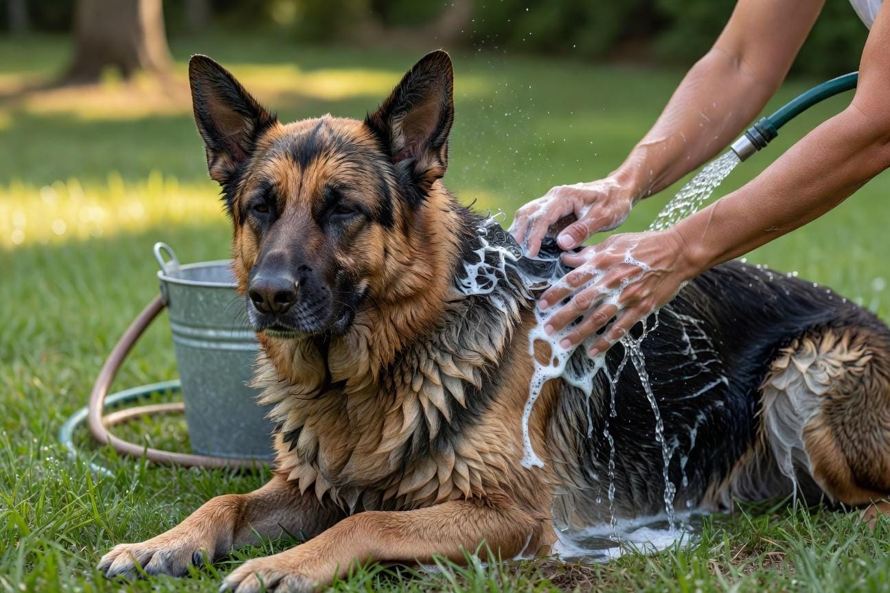 Sprzątanie domu z owczarkiem niemieckim w okresie linienia