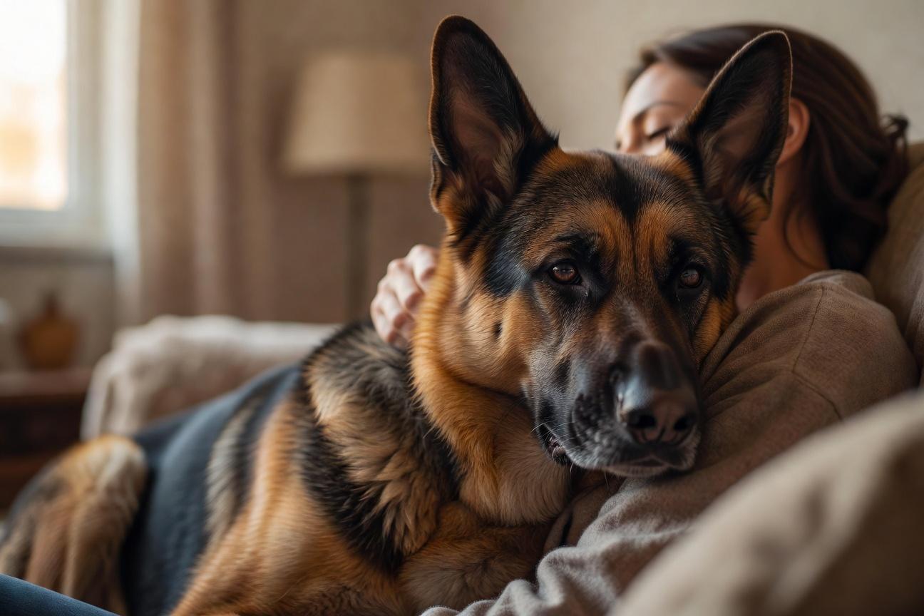 Więź owczarka niemieckiego z właścicielem i oznaki obsesji