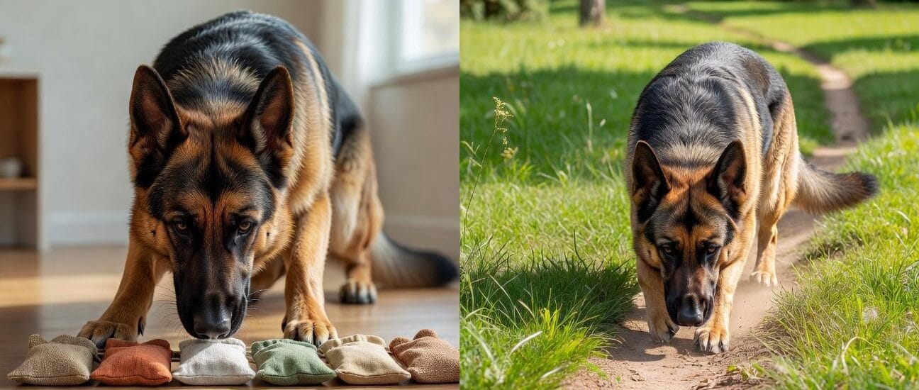 Zabawy węchowe dla owczarka niemieckiego w domu i na dworze